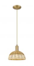 Innovations Lighting 716-1P-BB-NBD2-9-NAT - Natural Ballston Dome - 1 Light - 6 inch - Brushed Brass - Cord hung - Mini Pendant
