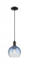 Innovations Lighting 716-1P-BK-G483-8SB - Brookhaven Globe - 1 Light - 6 inch - Matte Black - Cord hung - Mini Pendant