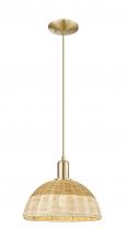 Innovations Lighting 716-1P-CB-NBD2-12-NAT - Natural Ballston Dome - 1 Light - 6 inch - Champagne Bronze - Cord hung - Mini Pendant