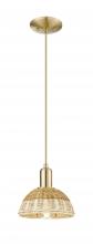 Innovations Lighting 716-1P-CB-NBD2-75-NAT - Natural Ballston Dome - 1 Light - 6 inch - Champagne Bronze - Cord hung - Mini Pendant