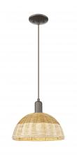 Innovations Lighting 716-1P-OB-NBD2-12-NAT - Natural Ballston Dome - 1 Light - 6 inch - Oil Rubbed Bronze - Cord hung - Mini Pendant