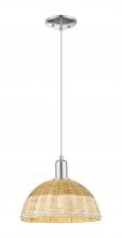 Innovations Lighting 716-1P-PN-NBD2-12-NAT - Natural Ballston Dome - 1 Light - 6 inch - Polished Nickel - Cord hung - Mini Pendant