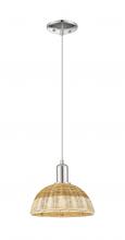 Innovations Lighting 716-1P-PN-NBD2-9-NAT - Natural Ballston Dome - 1 Light - 6 inch - Polished Nickel - Cord hung - Mini Pendant
