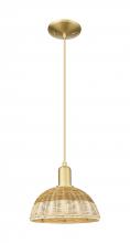 Innovations Lighting 716-1P-SG-NBD2-9-NAT - Natural Ballston Dome - 1 Light - 6 inch - Satin Gold - Cord hung - Mini Pendant