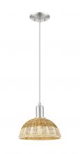Innovations Lighting 716-1P-SN-NBD2-9-NAT - Natural Ballston Dome - 1 Light - 6 inch - Brushed Satin Nickel - Cord hung - Mini Pendant