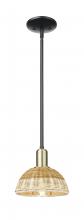 Innovations Lighting 716-1S-BAB-NBD2-75-NAT - Natural Ballston Dome - 1 Light - 6 inch - Black Antique Brass - Mini Pendant