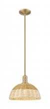 Innovations Lighting 716-1S-BB-NBD2-12-NAT - Natural Ballston Dome - 1 Light - 6 inch - Brushed Brass - Mini Pendant