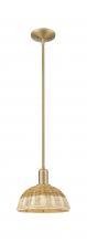 Innovations Lighting 716-1S-BB-NBD2-9-NAT - Natural Ballston Dome - 1 Light - 6 inch - Brushed Brass - Mini Pendant