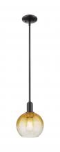 Innovations Lighting 716-1S-BK-G483-8AM - Brookhaven Globe - 1 Light - 6 inch - Matte Black - Mini Pendant