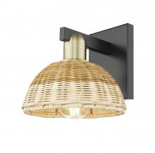 Innovations Lighting 716-1W-BAB-NBD2-75-NAT - Natural Ballston Dome - 1 Light - 6 inch - Black Antique Brass - Sconce