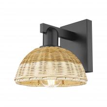 Innovations Lighting 716-1W-BK-NBD2-75-NAT - Natural Ballston Dome - 1 Light - 6 inch - Matte Black - Sconce