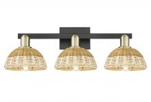 Innovations Lighting 716-3W-BAB-NBD2-75-NAT - Natural Ballston Dome - 3 Light - 26 inch - Black Antique Brass - Bath Vanity Light