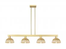 Innovations Lighting 716-4I-SG-NBD2-75-NAT - Natural Ballston Dome - 4 Light - 48 inch - Satin Gold - Cord hung - Island Light