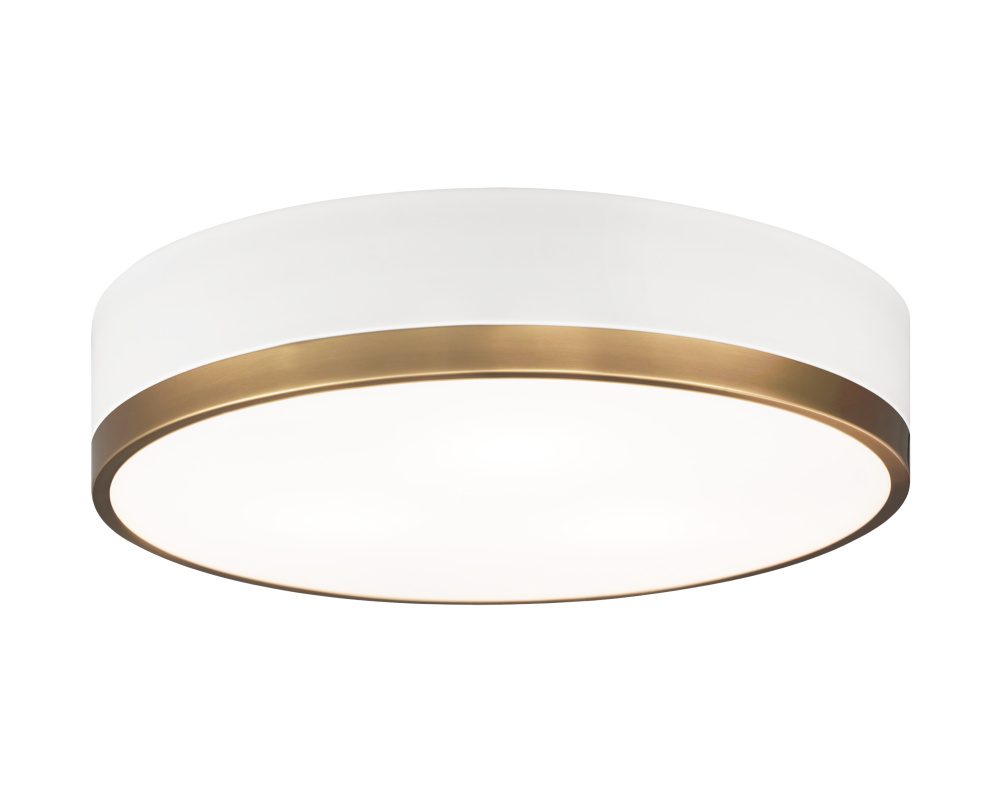 Trydor White and Aged Gold Brass Ceiling Mount