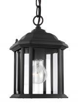 Generation Lighting 60029-12 - Kent traditional 1-light outdoor exterior semi-flush convertible ceiling hanging pendant in black fi