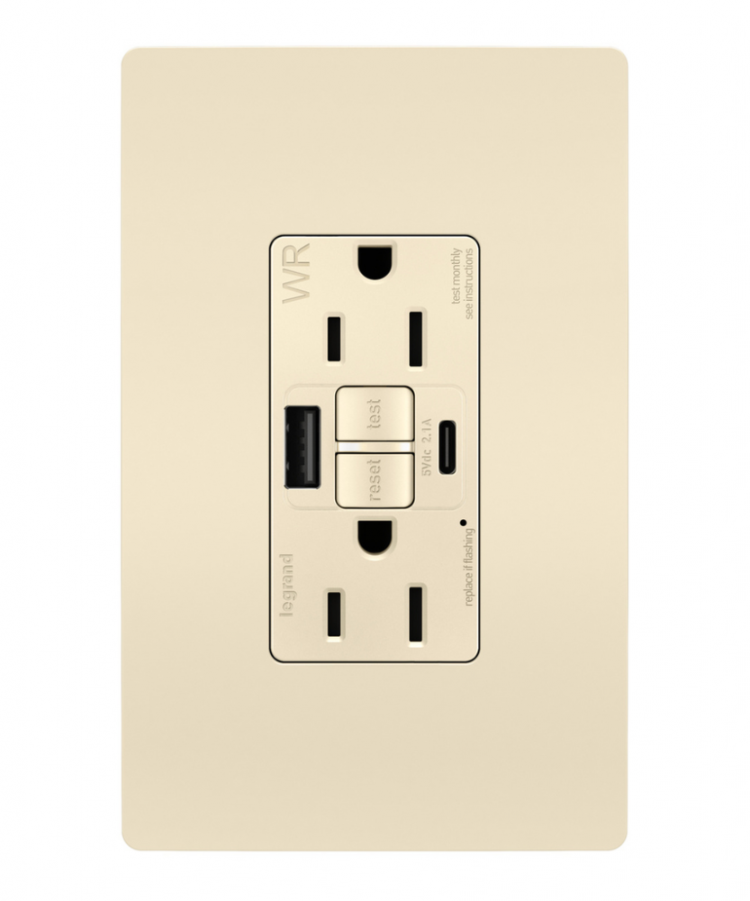 radiant Tamper-Resistant Weather-Resistant 15A Duplex Self-Test GFCI Receptacles wt SafeLock Pro
