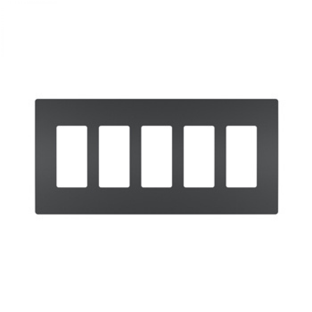 radiant Five-Gang Screwless Wall Plate, Graphite