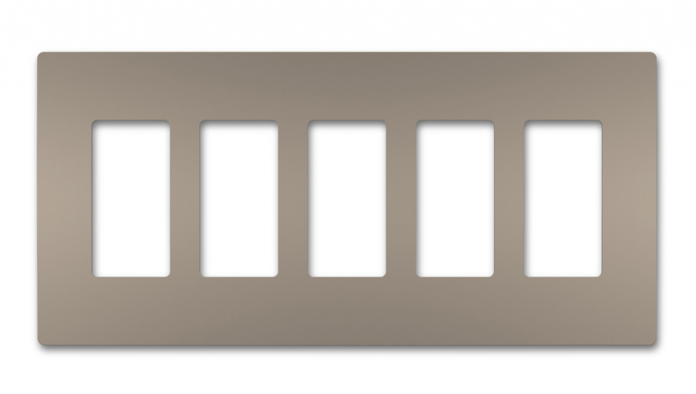 radiant Five-Gang Screwless Wall Plate, Nickel
