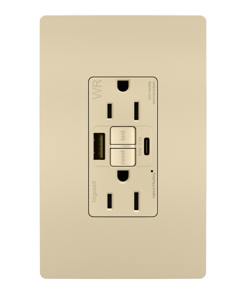 radiant Tamper-Resistant Weather-Resistant 15A Duplex Self-Test GFCI Receptacles wt SafeLock Pro