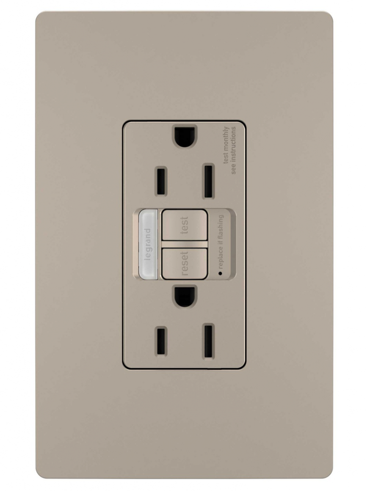 radiant Tamper-Resistant 15A Duplex Self-Test GFCI Receptacles wt SafeLock Protection and Night