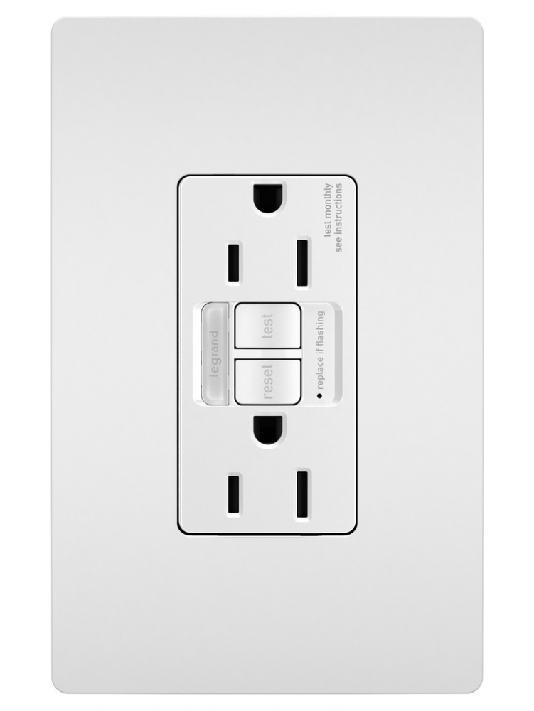 radiant Tamper-Resistant 15A Duplex Self-Test GFCI Receptacles wt SafeLock Protection and Night