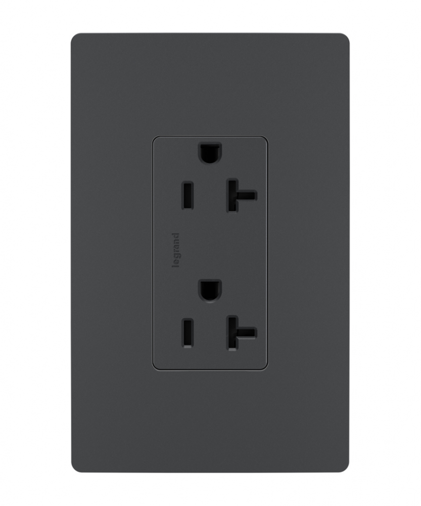 radiant Spec Grade 20A Tamper-Resistant Receptacle, Graphite