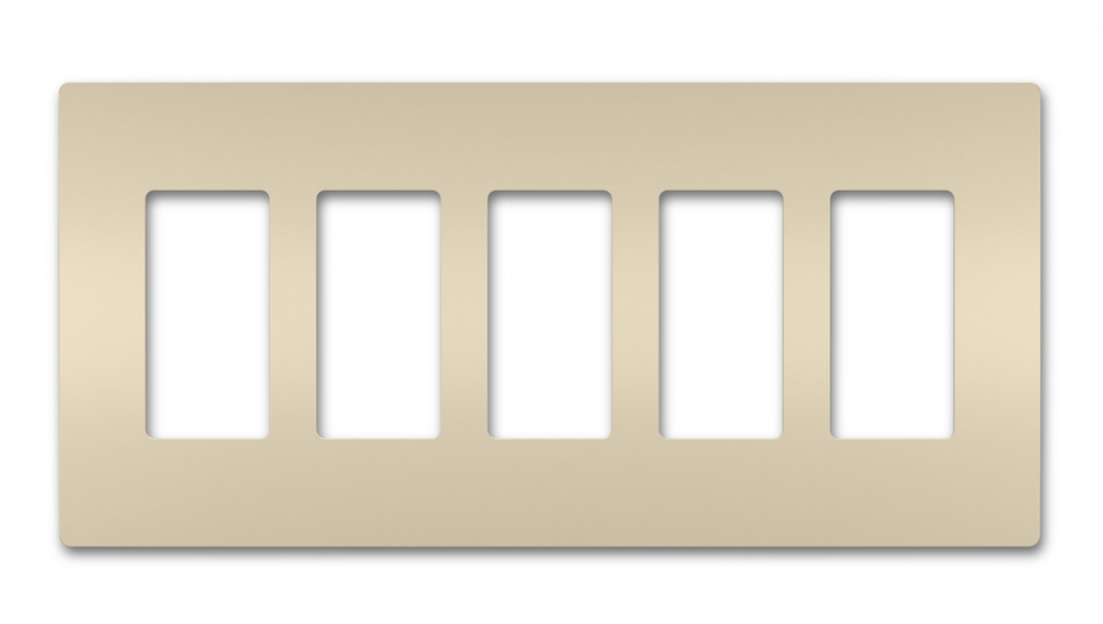 radiant Five-Gang Screwless Wall Plate, Light Almond