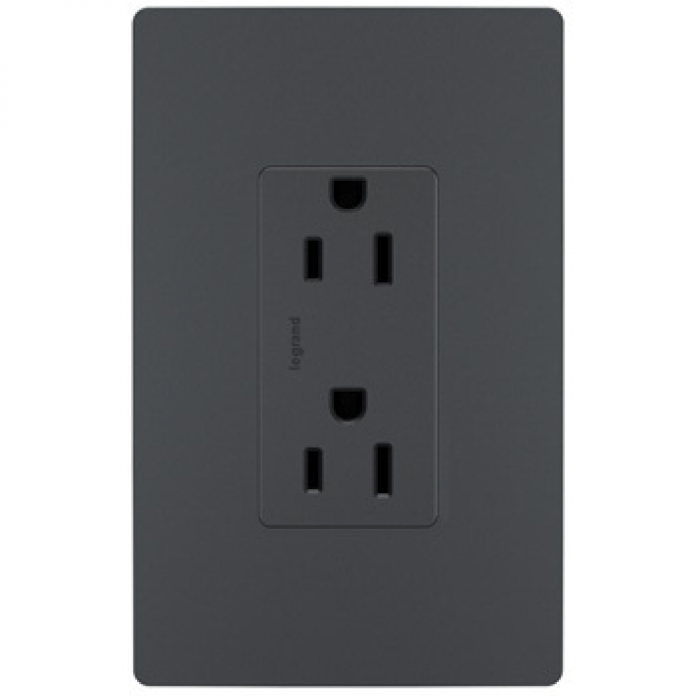 radiant Tamper-Resistant Outlet, Graphite (12 pack) (12 pack)