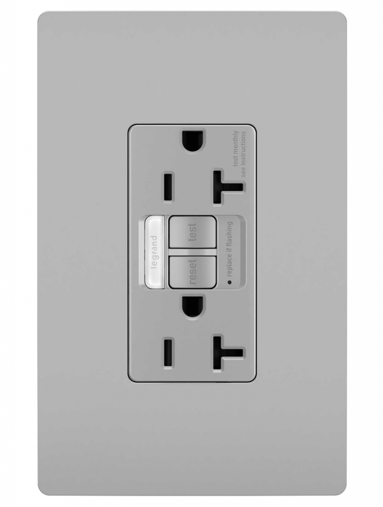 radiant Tamper-Resistant 20A Duplex Self-Test GFCI Receptacles wt SafeLock Protection and Night