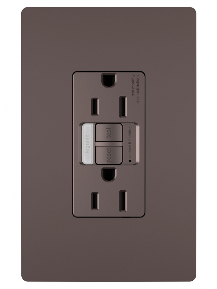 radiant Tamper-Resistant 15A Duplex Self-Test GFCI Receptacles wt SafeLock Protection and Night