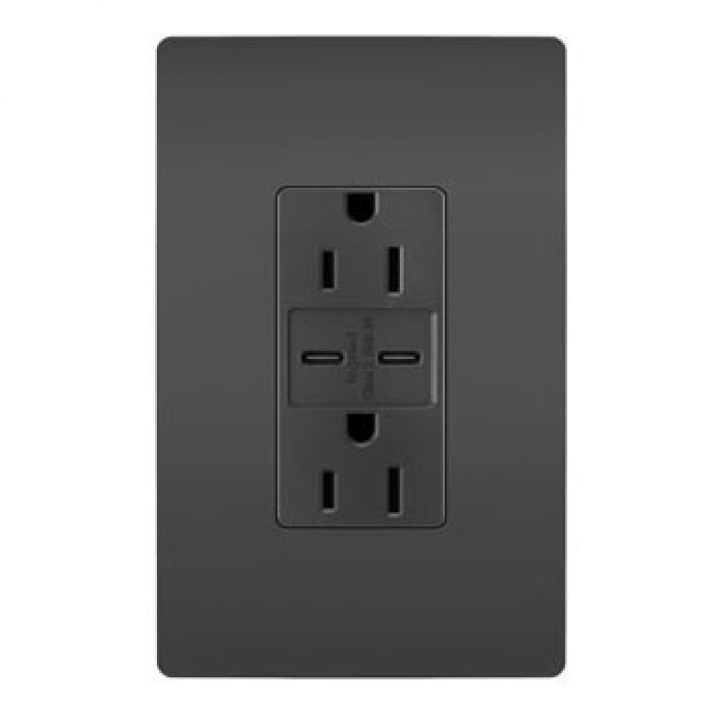 radiant 15A Tamper-Resistant Ultra-Fast USB Type C/C Outlet, Black (10 pack) (10 pack)