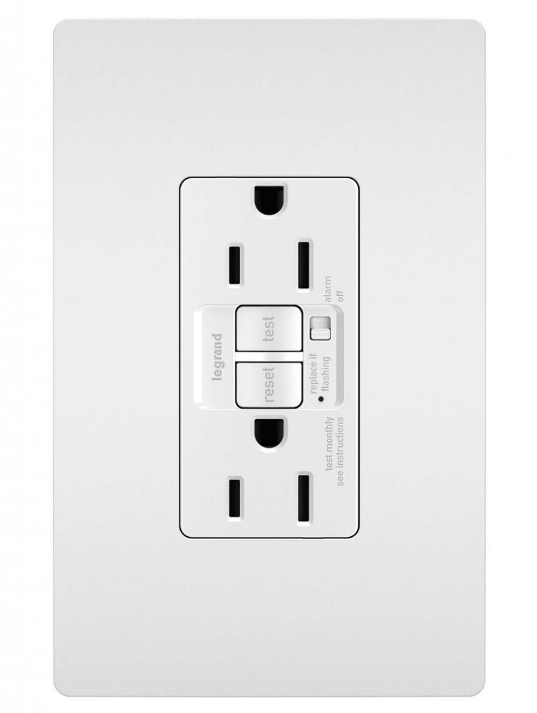 radiant Tamper-Resistant 15A Duplex Self-Test GFCI Receptacles wt Audible Alarm and SafeLock Pro