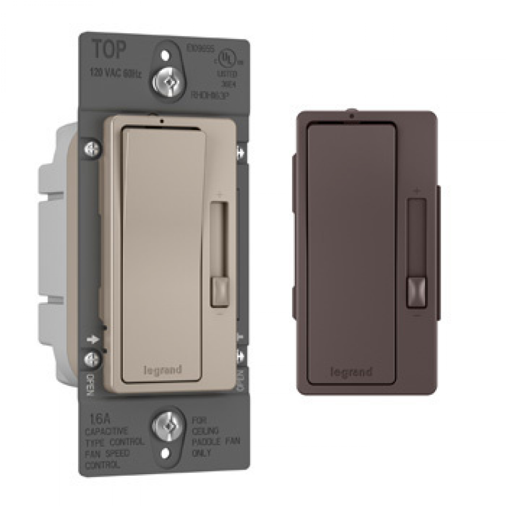 radiant Fan Speed Control Switch and De-Hummer, Single-Pole/3-Way, Bi-Color