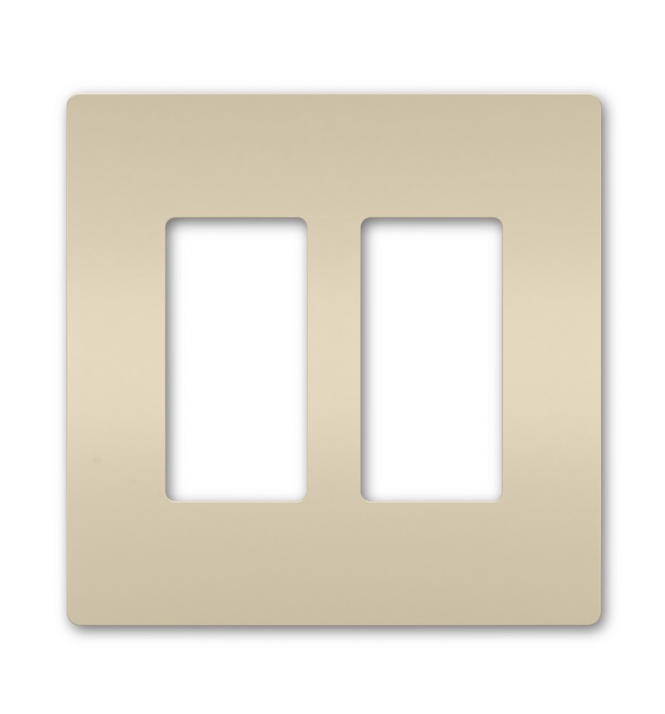 radiant Two-Gang Screwless Wall Plate, Light Almond