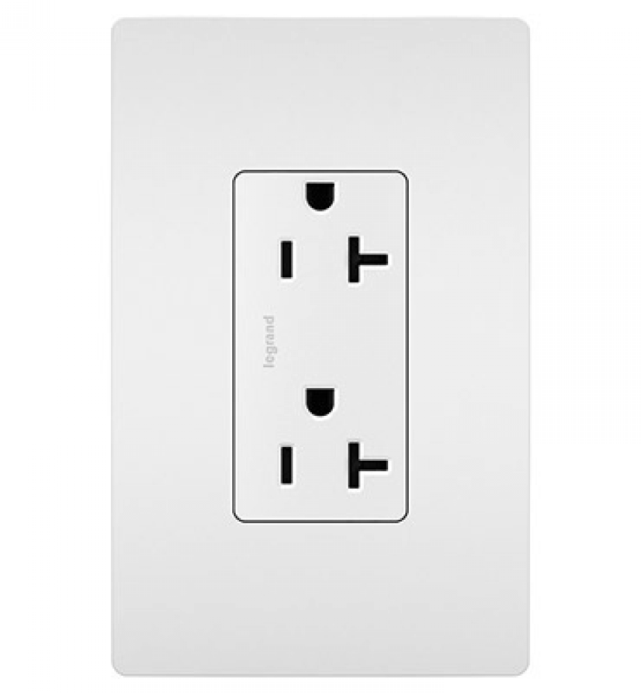 radiant Spec Grade 20A Tamper-Resistant Receptacle, White
